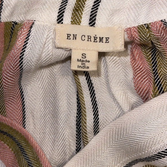 🌹EN CRÈME V NECK RAYON STRIPED BLOUSE - Picture 7 of 8